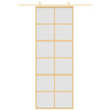 Vidaxl schuifdeur 76x205 cm mat esg-glas en aluminium goudkleurig