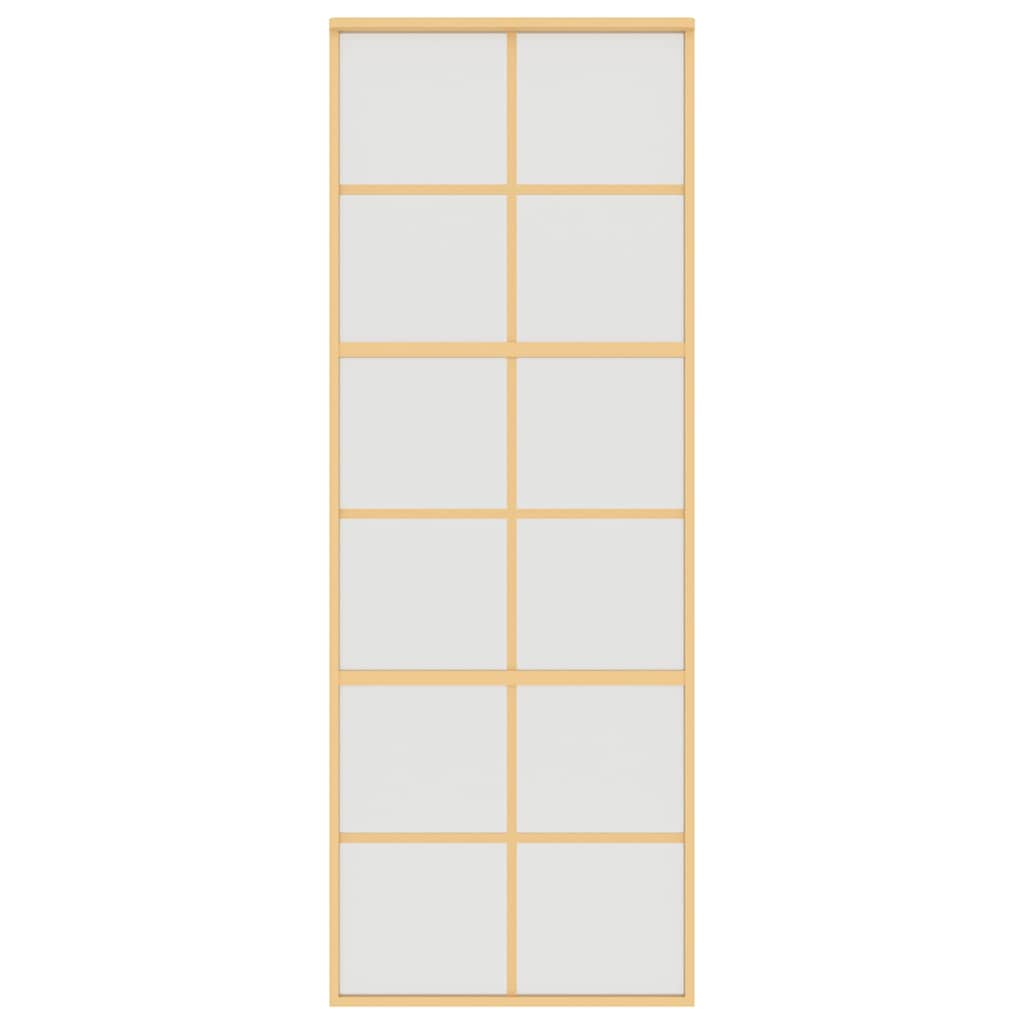 Vidaxl schuifdeur 76x205 cm mat esg-glas en aluminium goudkleurig