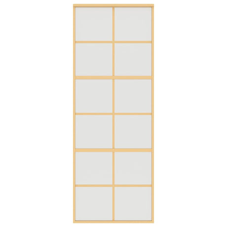 Vidaxl schuifdeur 76x205 cm mat esg-glas en aluminium goudkleurig