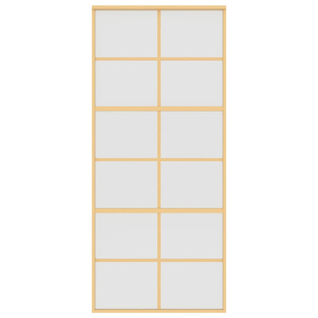 Vidaxl schuifdeur 90x205 cm mat esg-glas en aluminium goudkleurig