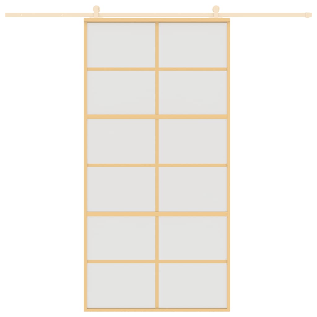 VIDAXL -Schiebetür 102,5 x 205 cm mattes ESG -Glas und Aluminium Gold gefärbt