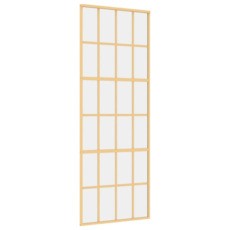 Vidaxl schuifdeur 76x205 cm helder esg-glas en aluminium goudkleurig