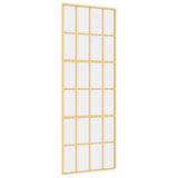 Vidaxl schuifdeur 76x205 cm helder esg-glas en aluminium goudkleurig