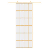 Vidaxl schuifdeur 76x205 cm helder esg-glas en aluminium goudkleurig