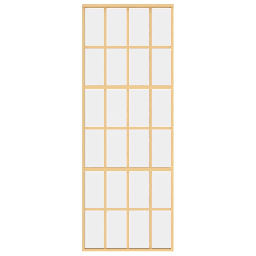 Vidaxl schuifdeur 76x205 cm helder esg-glas en aluminium goudkleurig