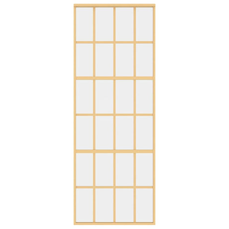 Vidaxl schuifdeur 76x205 cm helder esg-glas en aluminium goudkleurig