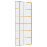 Vidaxl schuifdeur 90x205 cm helder esg-glas en aluminium goudkleurig