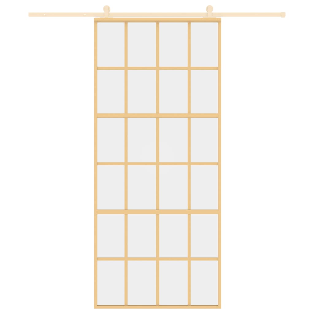 VidaXL sliding door 90x205 cm Clear ESG glass and aluminum gold colored