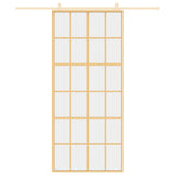 Vidaxl schuifdeur 90x205 cm helder esg-glas en aluminium goudkleurig