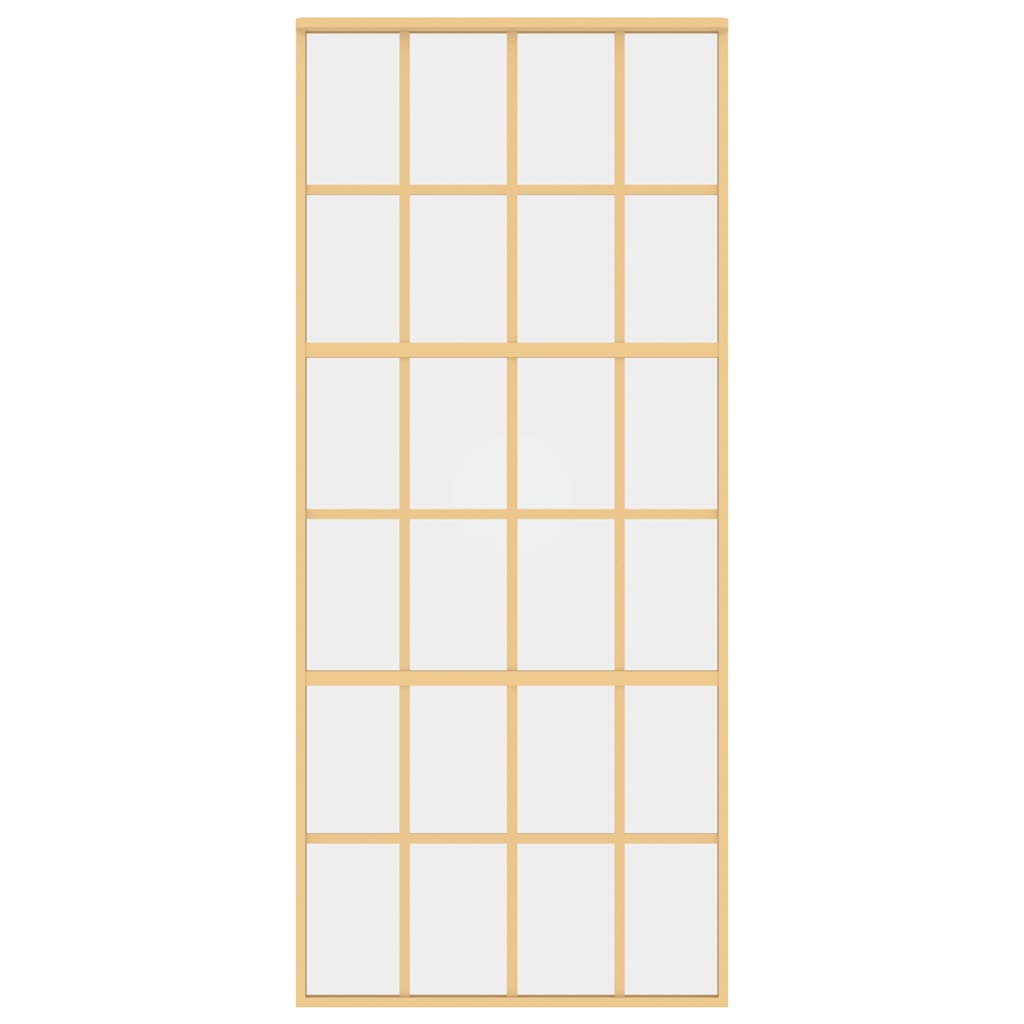 Vidaxl schuifdeur 90x205 cm helder esg-glas en aluminium goudkleurig