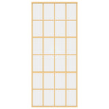 Vidaxl schuifdeur 90x205 cm helder esg-glas en aluminium goudkleurig