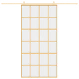 VidaXL sliding door 102.5x205 cm Clear ESG glass and aluminum gold color