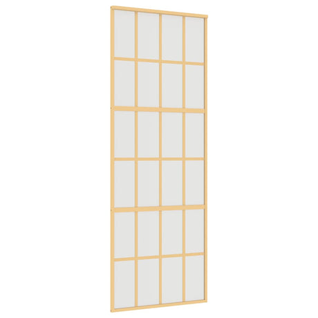 Vidaxl schuifdeur 76x205 cm mat esg-glas en aluminium goudkleurig