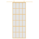 Vidaxl schuifdeur 76x205 cm mat esg-glas en aluminium goudkleurig
