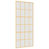 Vidaxl Schiebetür 90x205 cm mattes ESG -Glas und Aluminium Gold gefärbt