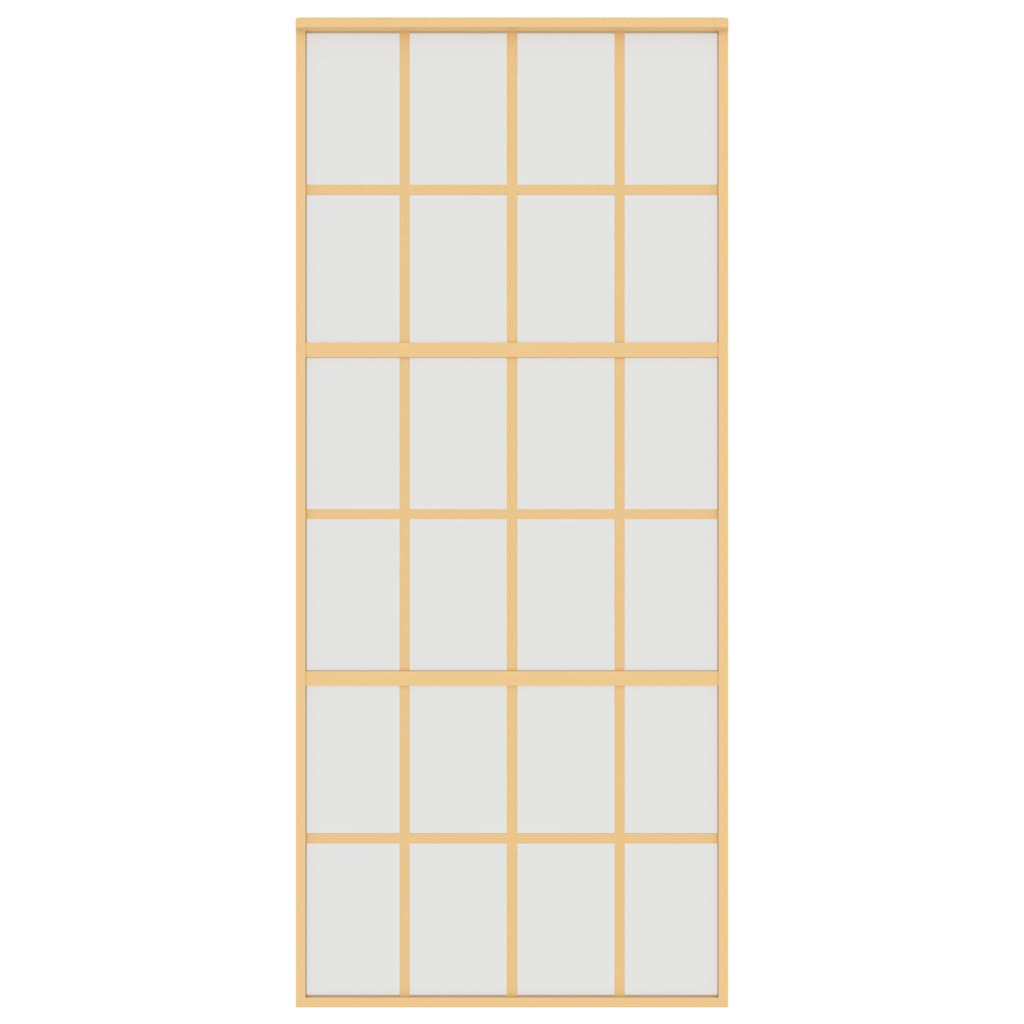Vidaxl schuifdeur 90x205 cm mat esg-glas en aluminium goudkleurig