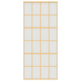 Vidaxl schuifdeur 90x205 cm mat esg-glas en aluminium goudkleurig