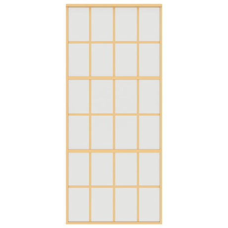 Vidaxl schuifdeur 90x205 cm mat esg-glas en aluminium goudkleurig