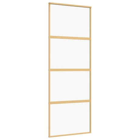 Vidaxl schuifdeur 76x205 cm helder esg-glas en aluminium goudkleurig