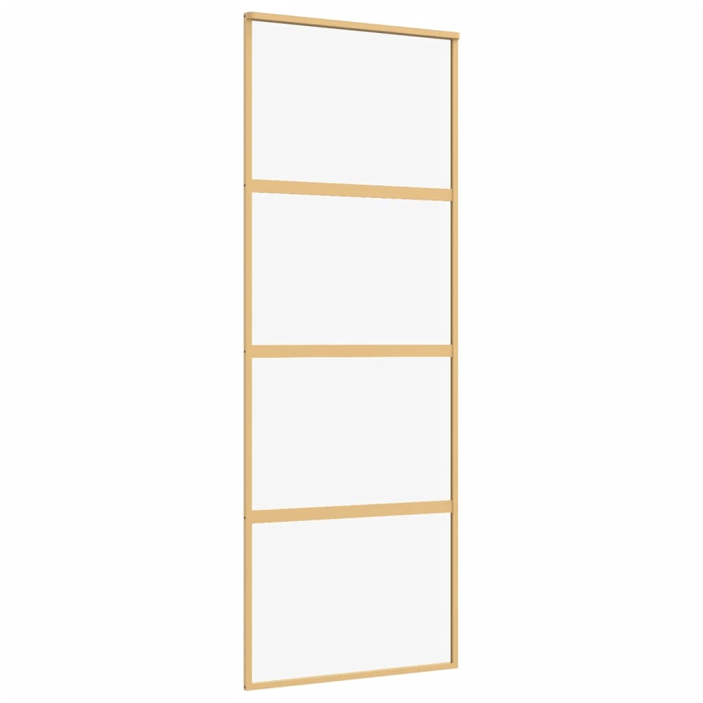 Porta scorrevole Vidaxl 76x205 cm Clear ESG Glass e in oro in alluminio