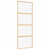 Vidaxl schuifdeur 76x205 cm helder esg-glas en aluminium goudkleurig