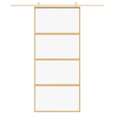 Vidaxl schuifdeur 90x205 cm helder esg-glas en aluminium goudkleurig