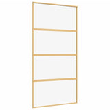 Vidaxl rutscht Dier 102.5x205 cm lecker Ess-Glas an Aluminium Goldfaarf