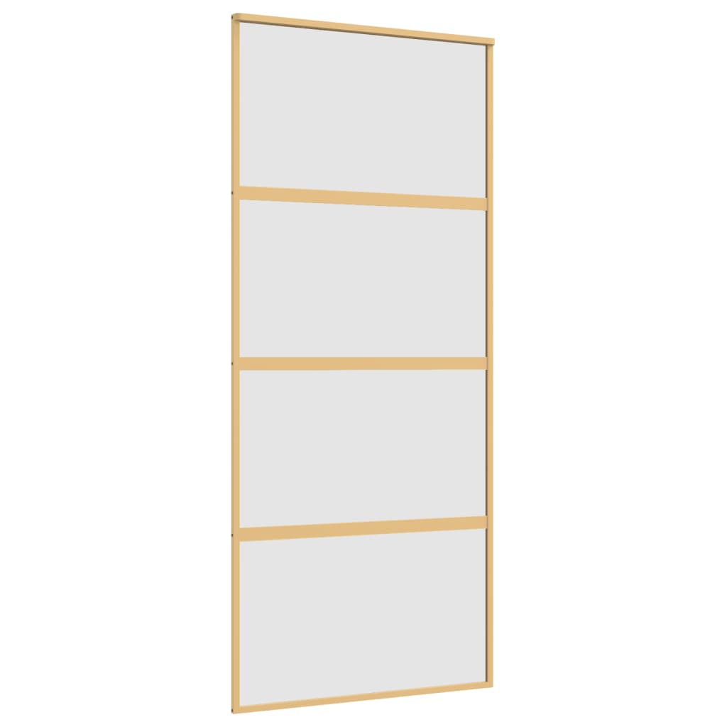 Vidaxl Schiebetür 90x205 cm mattes ESG -Glas und Aluminium Gold gefärbt