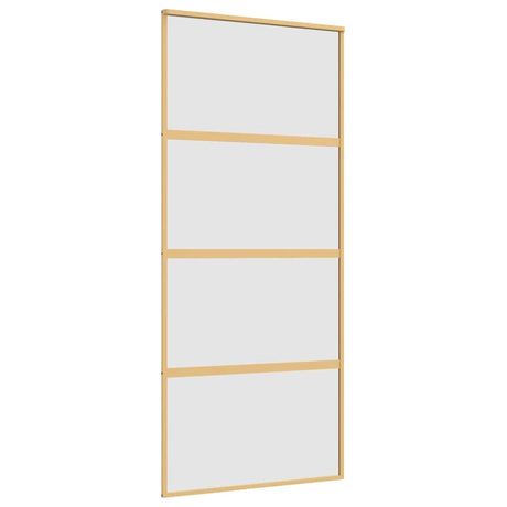 Vidaxl schuifdeur 90x205 cm mat esg-glas en aluminium goudkleurig
