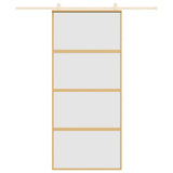 Vidaxl schuifdeur 90x205 cm mat esg-glas en aluminium goudkleurig