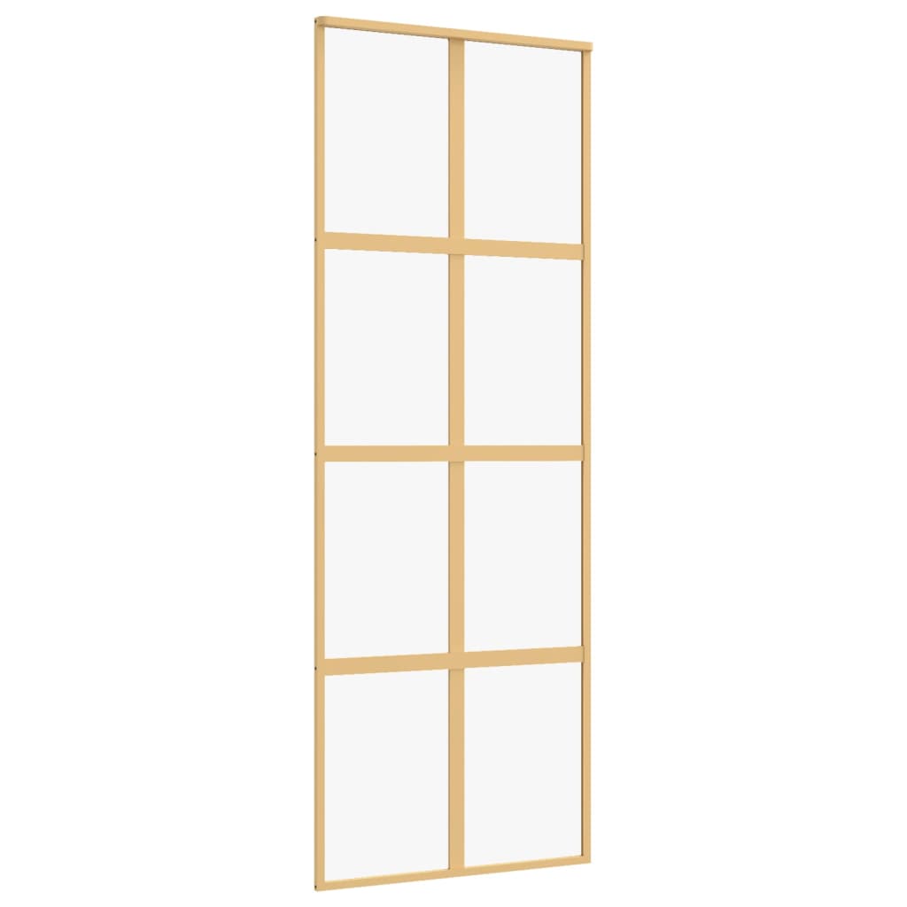 Porta scorrevole Vidaxl 76x205 cm Clear ESG Glass e in oro in alluminio