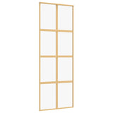 Porta scorrevole Vidaxl 76x205 cm Clear ESG Glass e in oro in alluminio