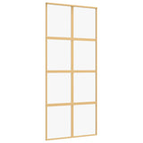 VidaXL sliding door 90x205 cm Clear ESG glass and aluminum gold colored