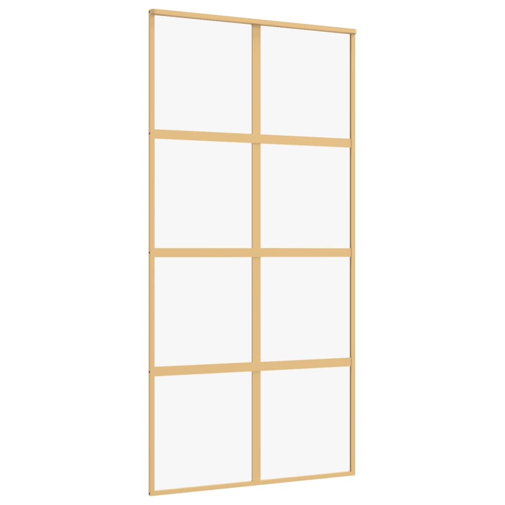 Vidaxl schuifdeur 102,5x205 cm helder esg-glas en aluminium goudkleur