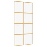 Vidaxl schuifdeur 102,5x205 cm helder esg-glas en aluminium goudkleur