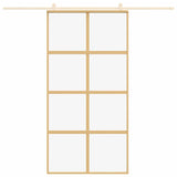 VidaXL sliding door 102.5x205 cm Clear ESG glass and aluminum gold color