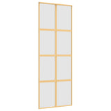 Vidaxl schuifdeur 76x205 cm mat esg-glas en aluminium goudkleurig