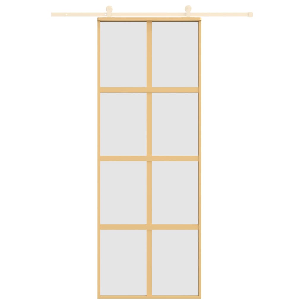 Vidaxl skydedør 76x205 cm Matte ESG Glas og aluminiumsguldfarvet