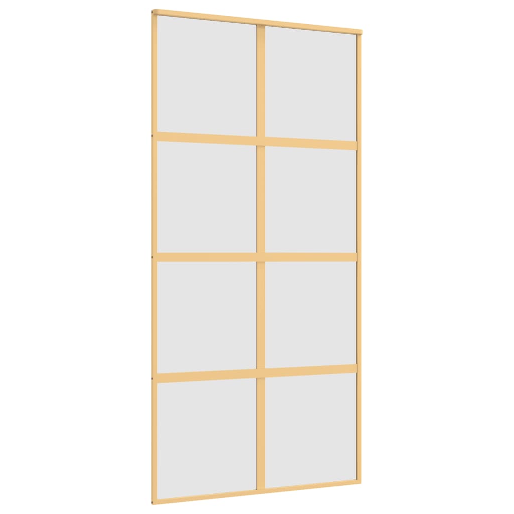 VIDAXL -Schiebetür 102,5 x 205 cm mattes ESG -Glas und Aluminium Gold gefärbt