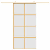 Vidaxl schuifdeur 102,5x205 cm mat esg-glas en aluminium goudkleurig