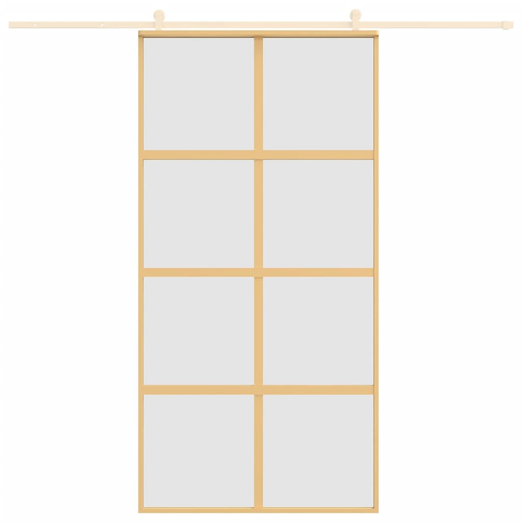 VIDAXL -Schiebetür 102,5 x 205 cm mattes ESG -Glas und Aluminium Gold gefärbt