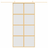 Vidaxl schuifdeur 102,5x205 cm mat esg-glas en aluminium goudkleurig