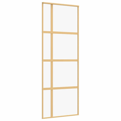 Vidaxl schuifdeur 76x205 cm helder esg-glas en aluminium goudkleurig