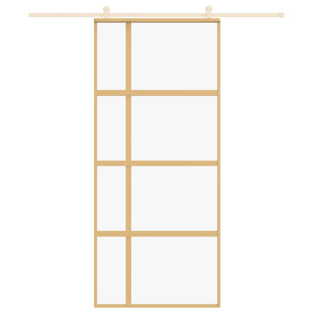 VidaXL sliding door 90x205 cm Clear ESG glass and aluminum gold colored