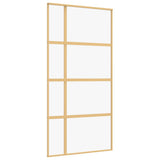 Vidaxl schuifdeur 102,5x205 cm helder esg-glas en aluminium goudkleur
