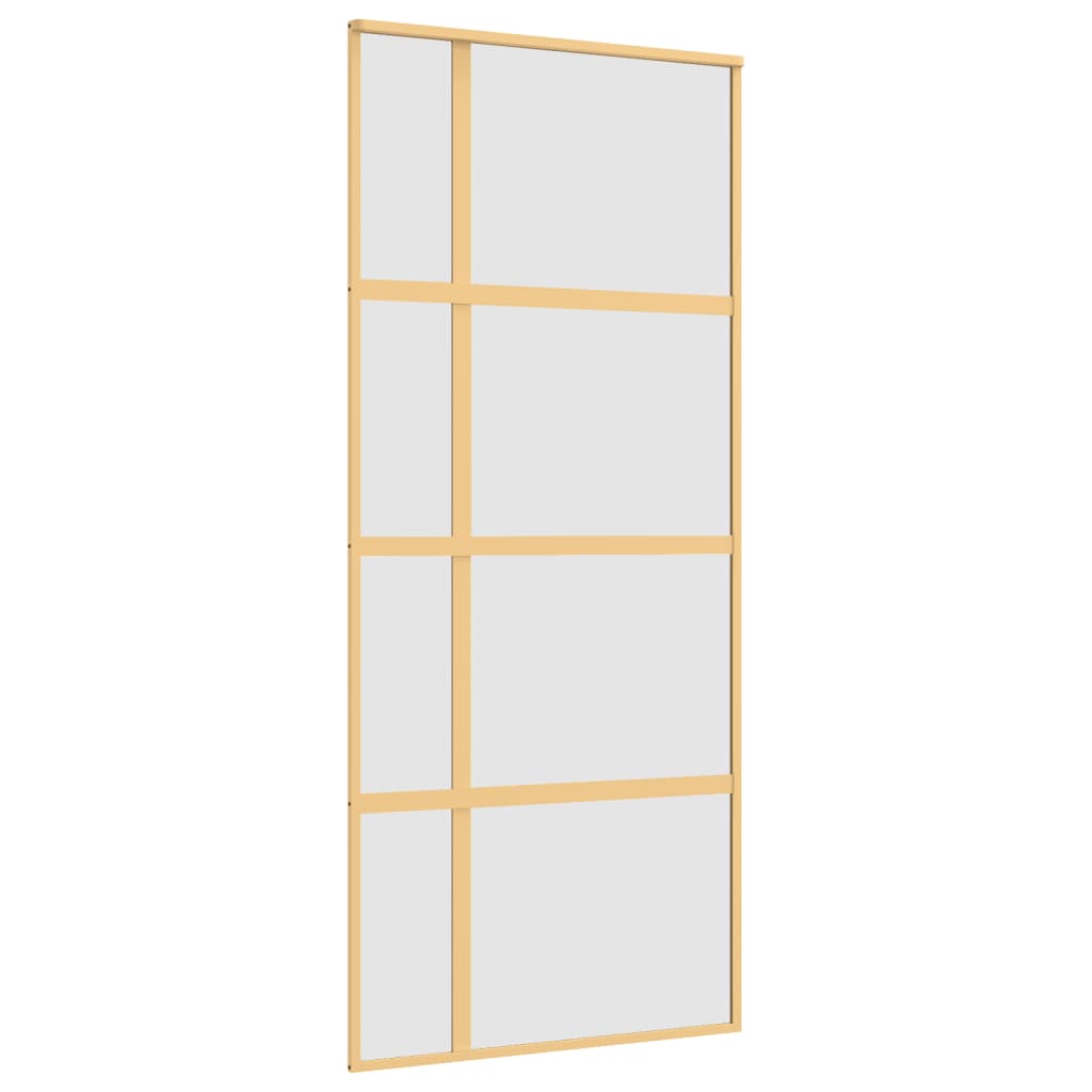 Vidaxl Schiebetür 90x205 cm mattes ESG -Glas und Aluminium Gold gefärbt