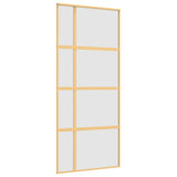 Vidaxl Schiebetür 90x205 cm mattes ESG -Glas und Aluminium Gold gefärbt