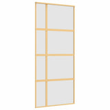 Vidaxl schuifdeur 90x205 cm mat esg-glas en aluminium goudkleurig