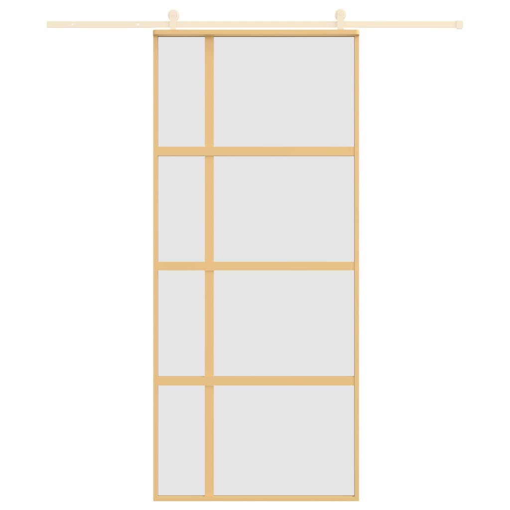 Vidaxl skydedør 90x205 cm Matte ESG Glas og aluminiumsguldfarvet