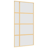 Vidaxl schuifdeur 102,5x205 cm mat esg-glas en aluminium goudkleurig